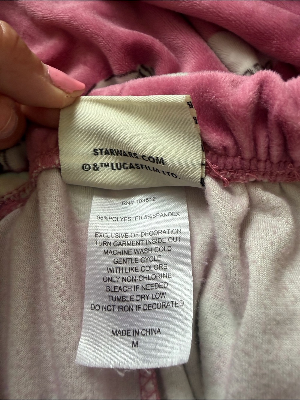 Star Wars Super Soft Pink Baby Yoda Print Pajama Pants - Picture 6 of 7
